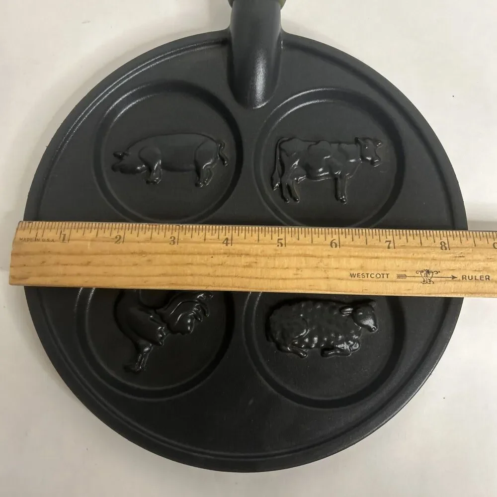 Nordic Ware Farm Animal Pancake Pan. Vintage. Green Handle